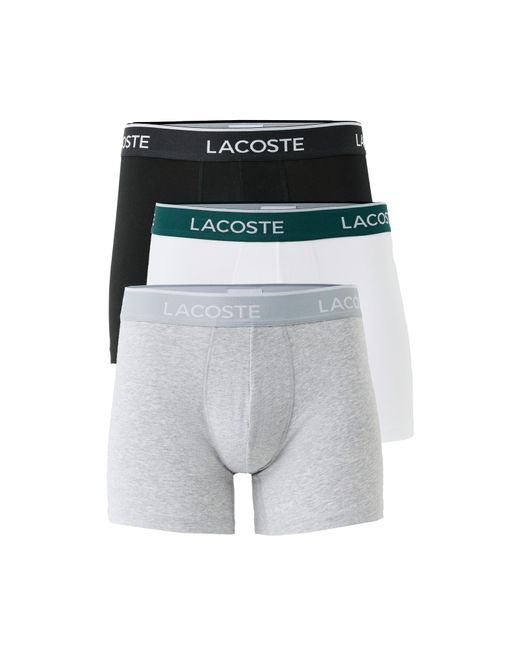 Lacoste Black Cotton Stretch Jersey Boxer Briefs 3 Pack for men