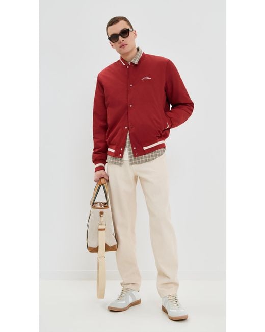Les Deux Red Tech Varsity Jacket for men