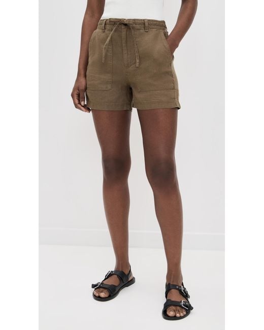 Madewell Natural Linen Pull-On Drawstring Shorts