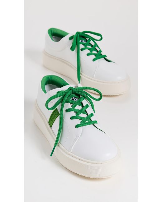 Ganni Green Sporty Mix Cupsole Sneakers Contrast Stitch