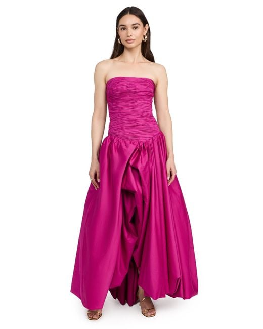Aje. Pink Violette Bubble Hem Maxi Dress