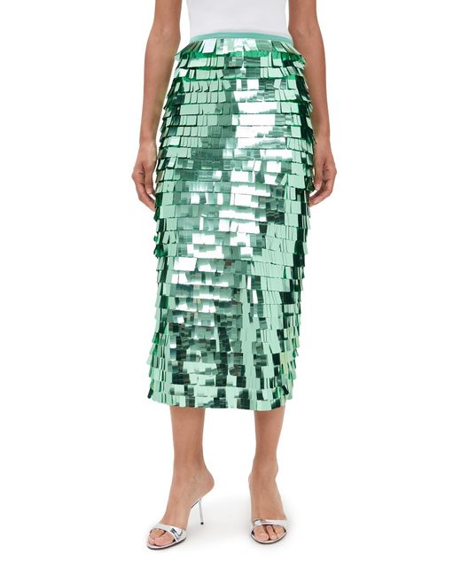 Essentiel Antwerp Green Ihoed Sequin Pencil Skirt