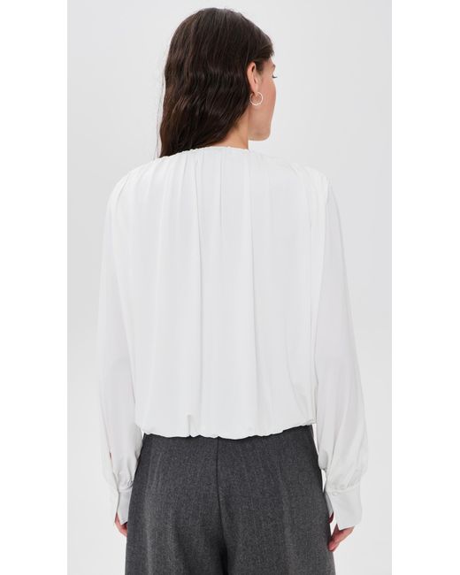 Vince White V Neck Bubble Top