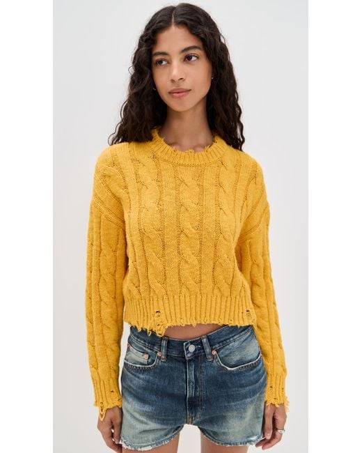 Denimist Orange Boxy Cable Sweater