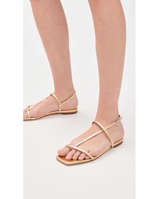 Aeyde White Ella Nappa Leather Laminated Sandals