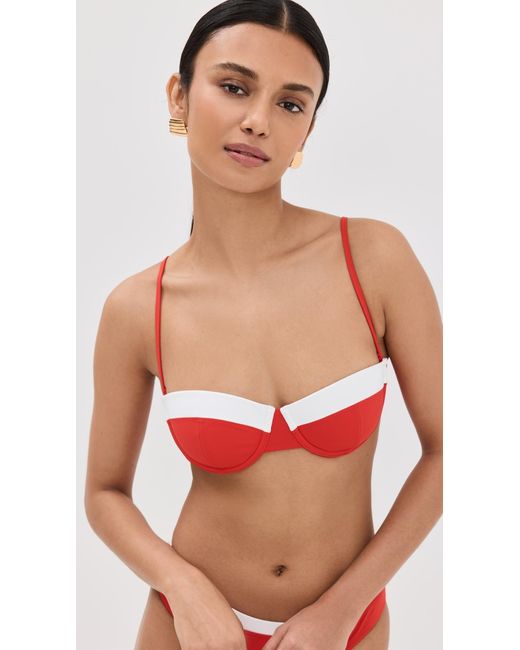 Staud Red Jo Balconette Bikini Top