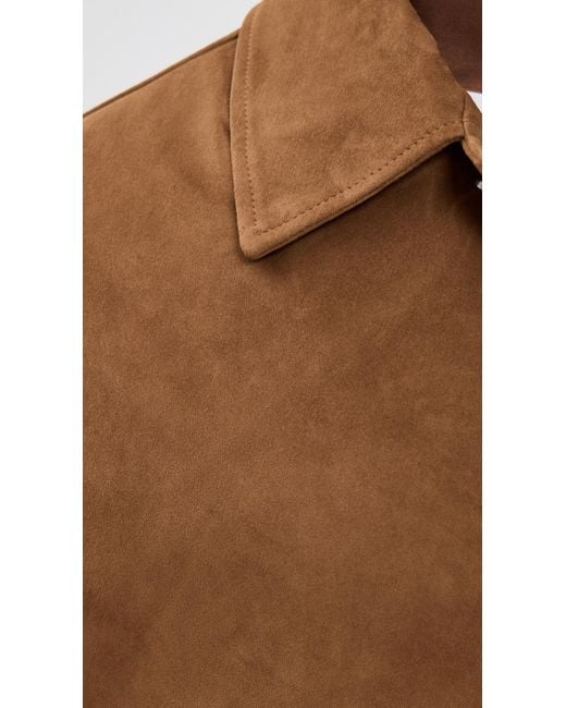 Theory Brown Amos Suede Jacket for men