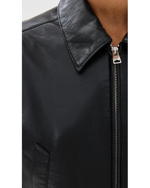 Agolde Black Essie Recycled Leather Cropped Jacket