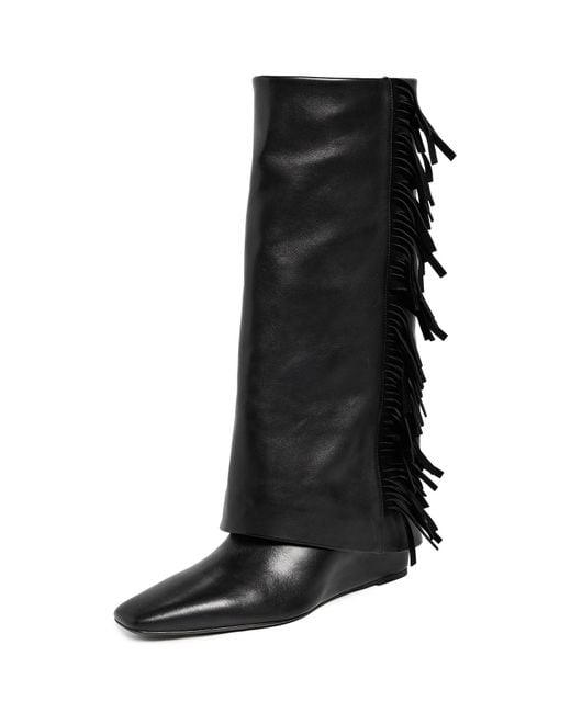 Jonathan Simkhai Black Quinn Leather Fringe Boots