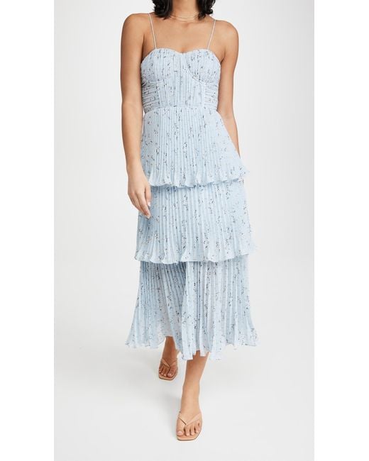 Self portrait blue floral dress online