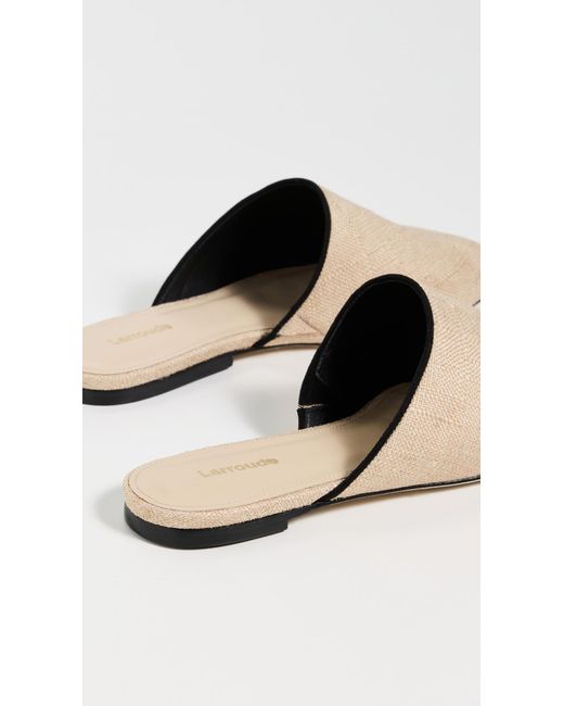 Larroude White Venice Flat Mules