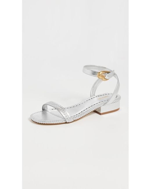 Larroude White Verona Flat Sandals
