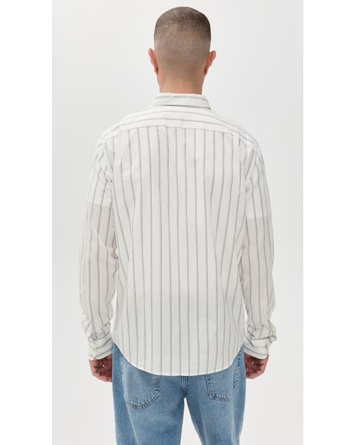 Vince White Port Stripe Double Pocket Shirt for men