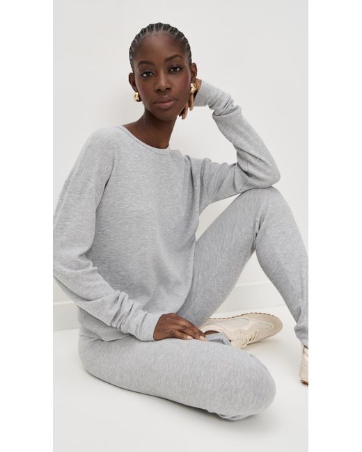 ÉTERNE Gray Oversized Thermal Top