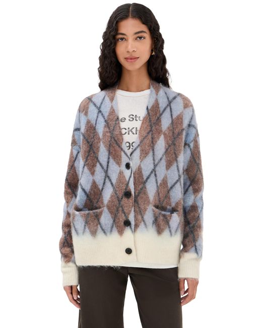Acne Multicolor Mohair Knit Cardigan