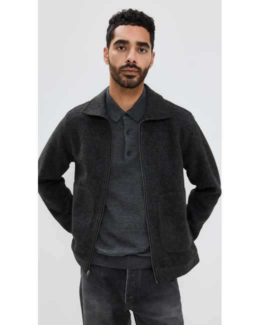 Rails Black Shael Zip Jacket for men