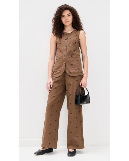 Little Lies Brown Bow Pattern Pants