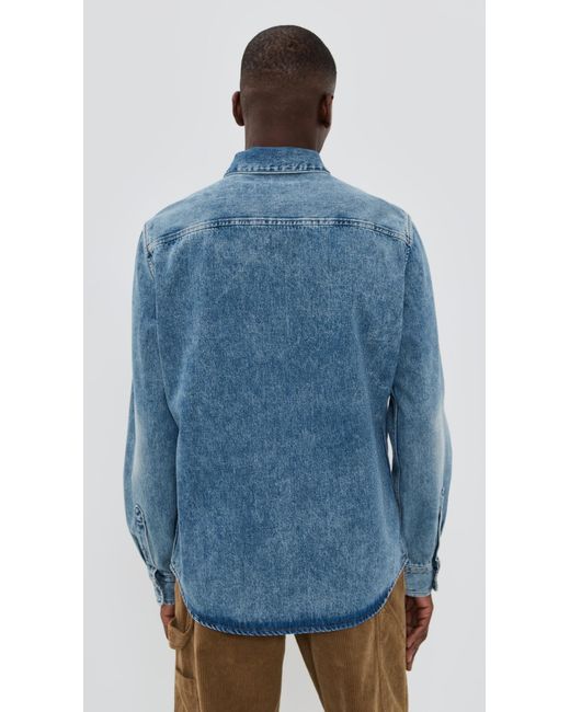 AMI Blue Used Light Denim Jacket for men