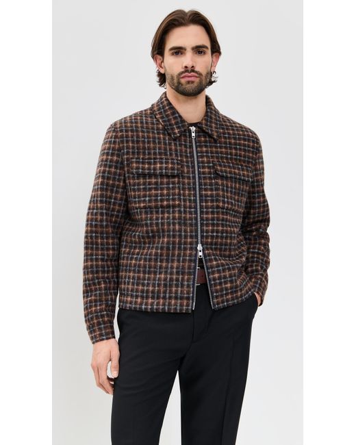 Wax London Black Check Osier Zip Jacket for men