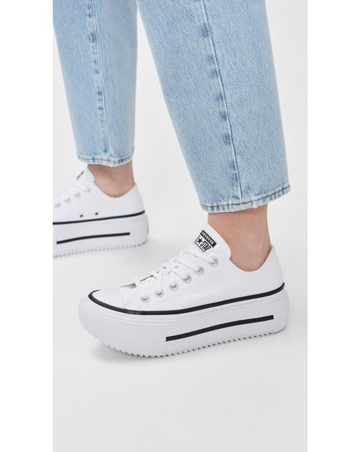 Converse White Chuck Taylor All Star Lift Double Stack Lace-Up Boots/ 1 7