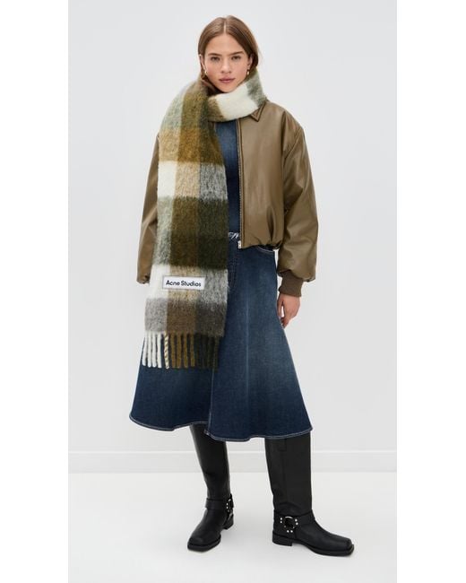 Acne Green Vally Solid Scarf