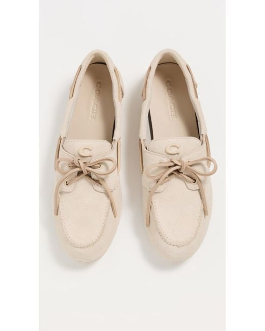 COACH White Sculpted C Boat Shoe
