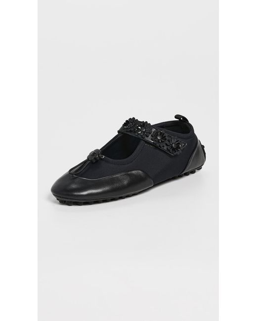 CECILIE BAHNSEN Black Neoprene Bess Mary Jane Flats