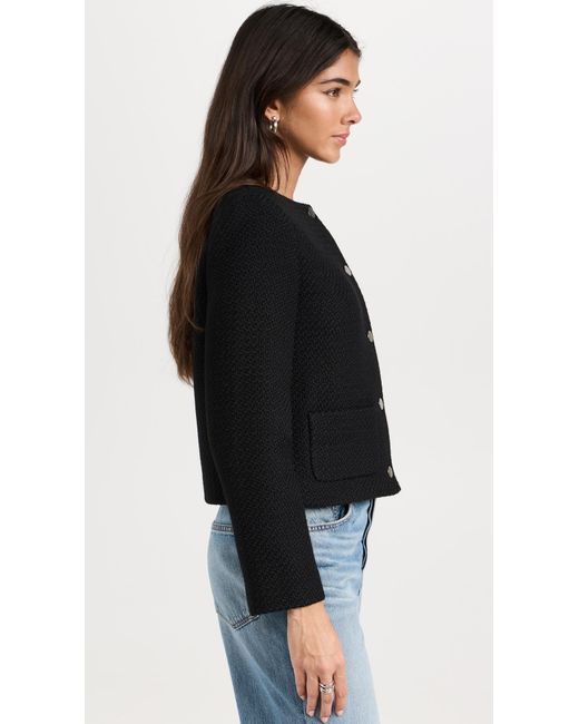 Theory Holiday Tweed Cropped Jacket in Black | Lyst