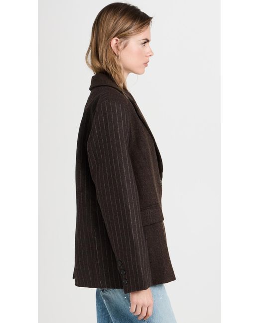 Moon River Black Oon River Pinripe Pattern Point Two Patch Pocket Jacket Brown Uti