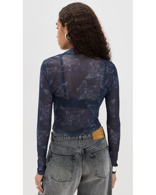 MINKPINK Blue Iris Mesh Top