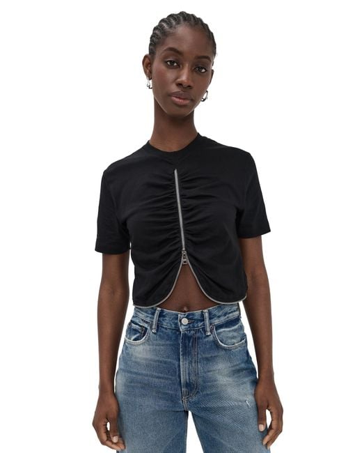 MSGM Black Zipper Tee