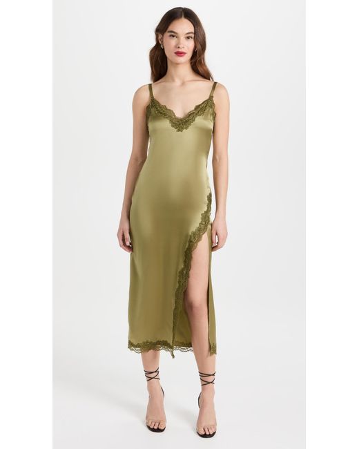 Reformation Green Karissa Silk Dress