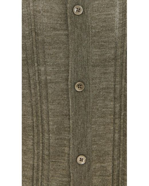 NN07 Green Thor Button Down Sweater Polo for men
