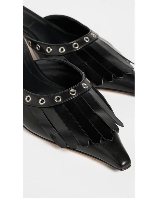 Aeyde Black Tania Calf Leather Pumps 38