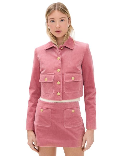 LoveShackFancy Pink Aylin Corduroy Jacket