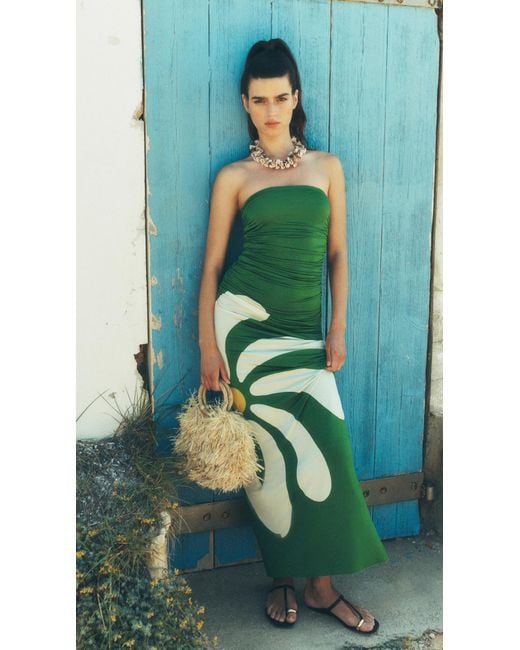 cala de la cruz green dress Cala De La Cruz Daphne Dress in Green