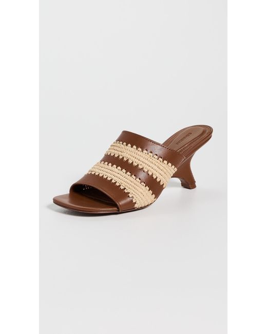 Jonathan Simkhai Multicolor Shadow Mule Raffia Sandals