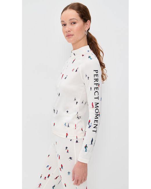 Perfect Moment White 1/4 Zip Base Layer Top