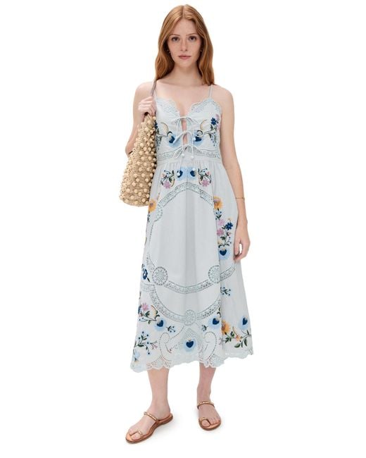 Sea White Celia Embroidery Slip Dress