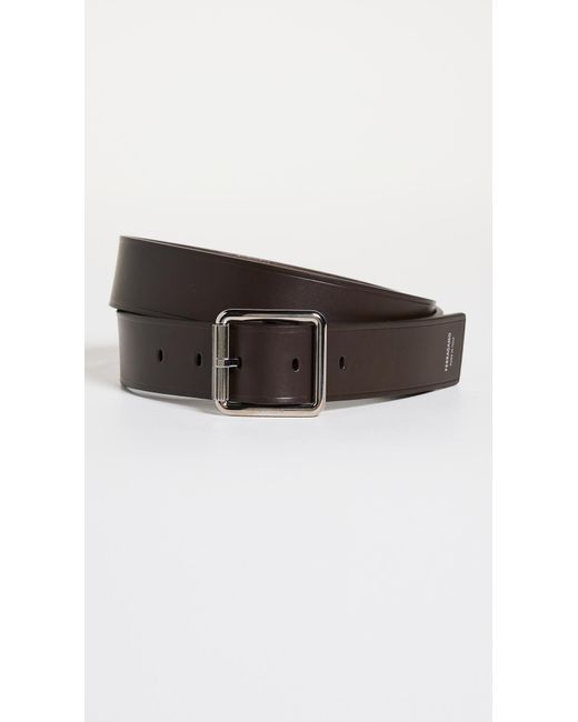 Ferragamo Black Classic Leather Casual Belt for men
