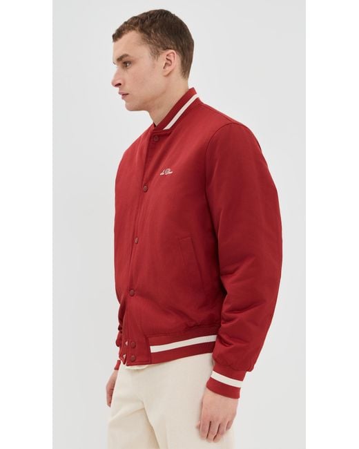 Les Deux Red Tech Varsity Jacket for men