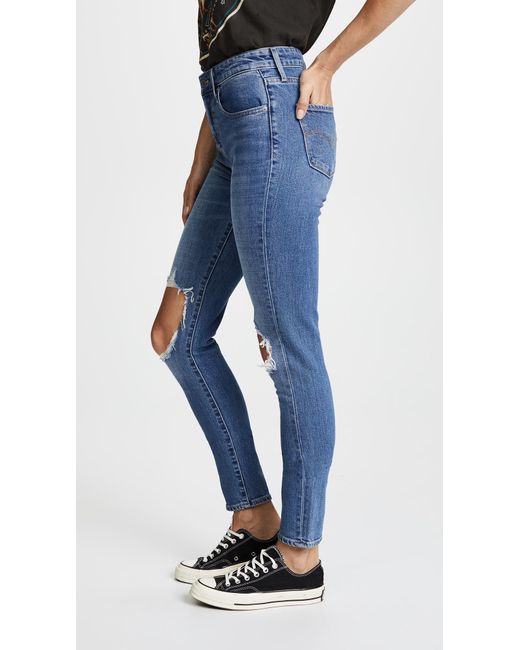 levi's 721 high rise skinny distressed