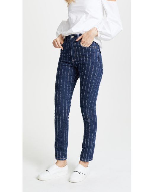 MSGM Blue Pinstripe Jeans