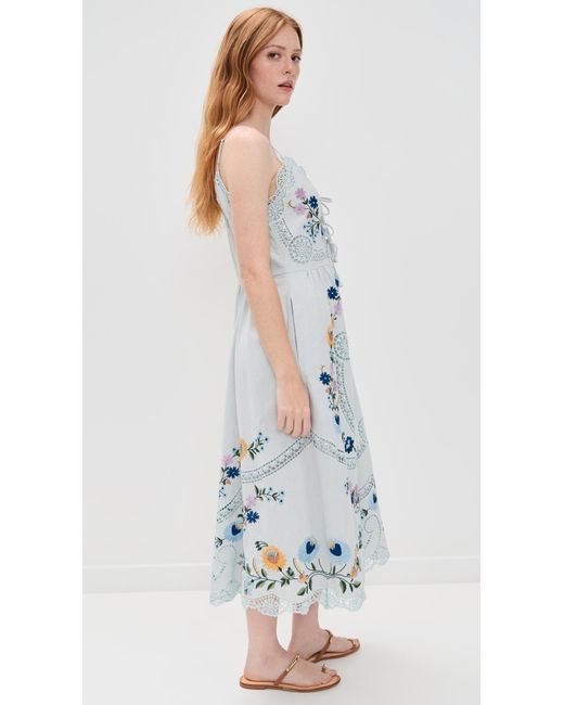 Sea White Celia Embroidery Slip Dress