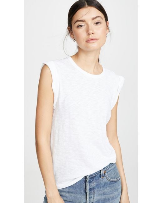 Veronica Beard White Dree Muscle Tee