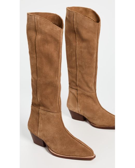 Free People Sway Low Slouch Boots in Natural | Lyst