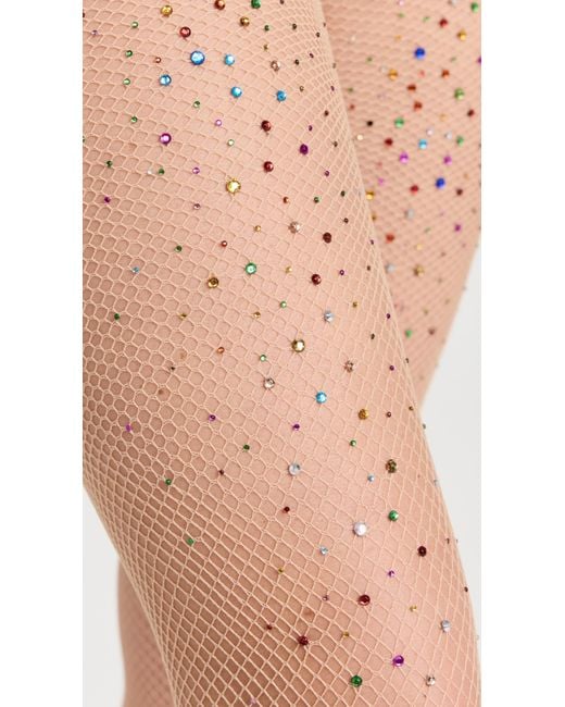 High Heel Jungle Natural Glitter Fishnet Tights