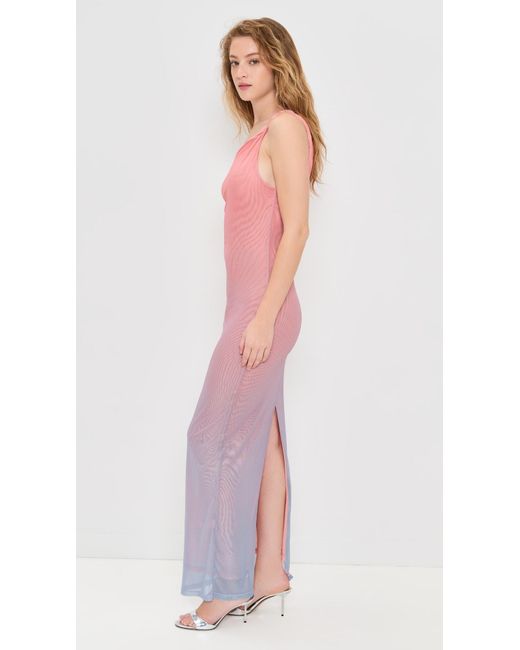 GOOD AMERICAN Multicolor Mesh Twist Maxi Dress