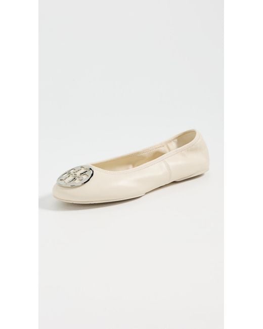 Tory Burch White Reva Ballet Flats
