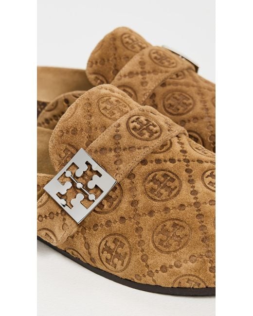 Tory Burch White T Monogram Mellow Mules
